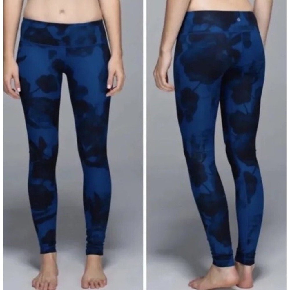 Lululemon Wunder Under Pant Full-On Y2K Jumbo Inky Floral Black Blue 4 A005180